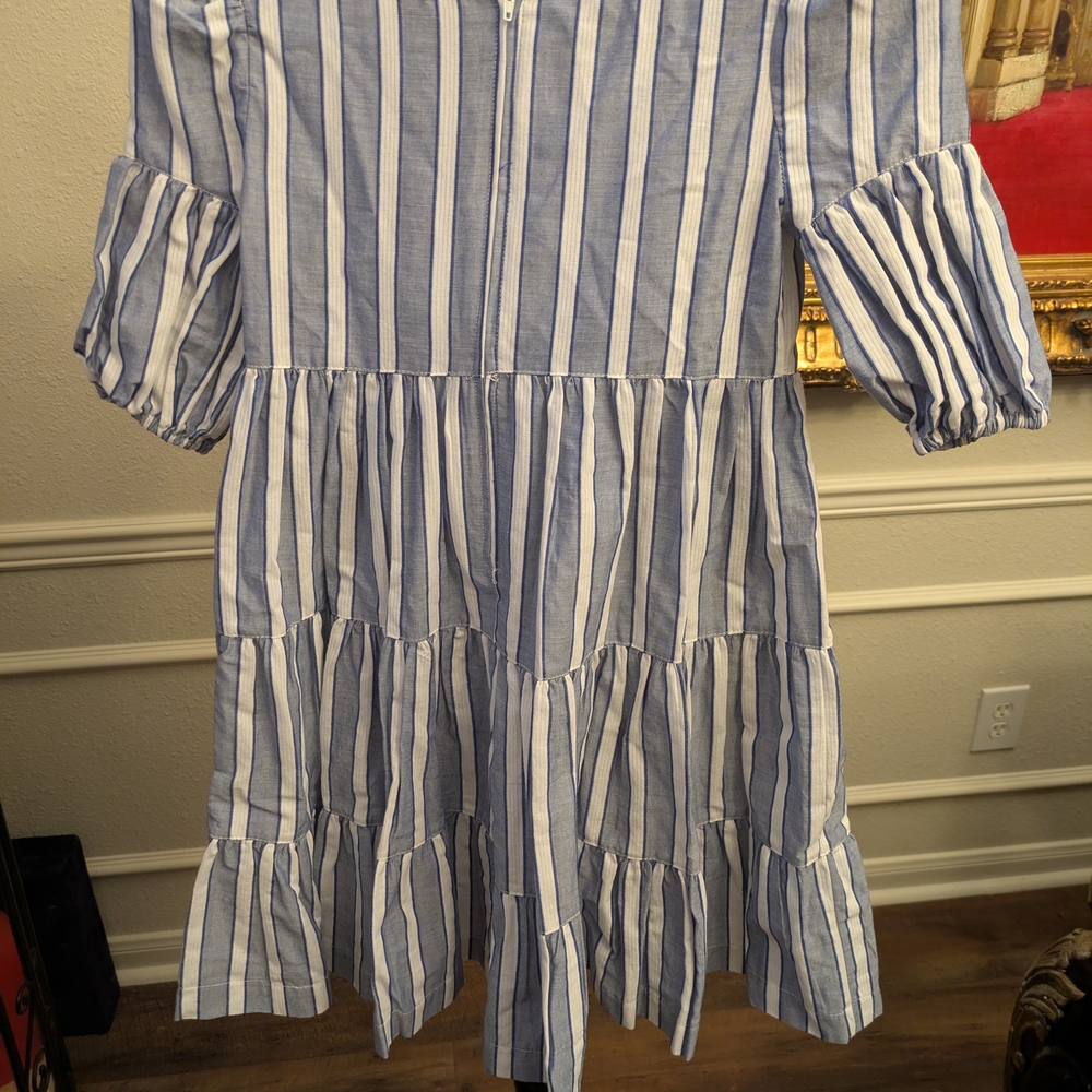 Bonnie Jean Navy and White Striped Dress Girls ‎ Sz 10 NWOT - Picture 2 of 4